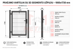 Praėjimo varteliai su 3D segmento užpildu 1000x1730 mm